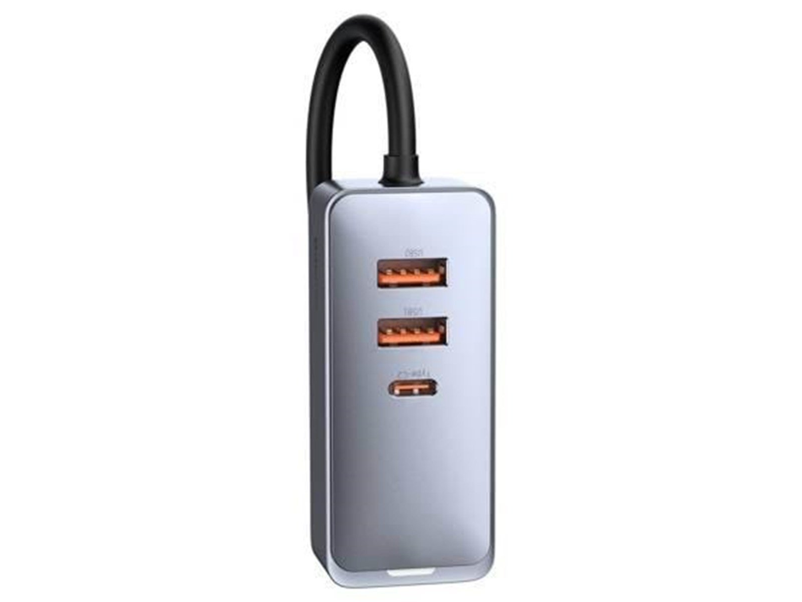 Baseus Car charger  Share Together with extension cord 2x USB 2x USB-C 120W (grey)