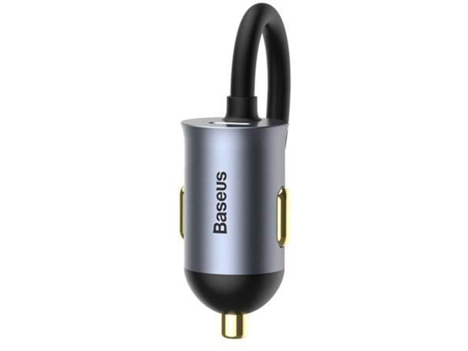 Baseus Car charger  Share Together with extension cord 2x USB 2x USB-C 120W (grey)