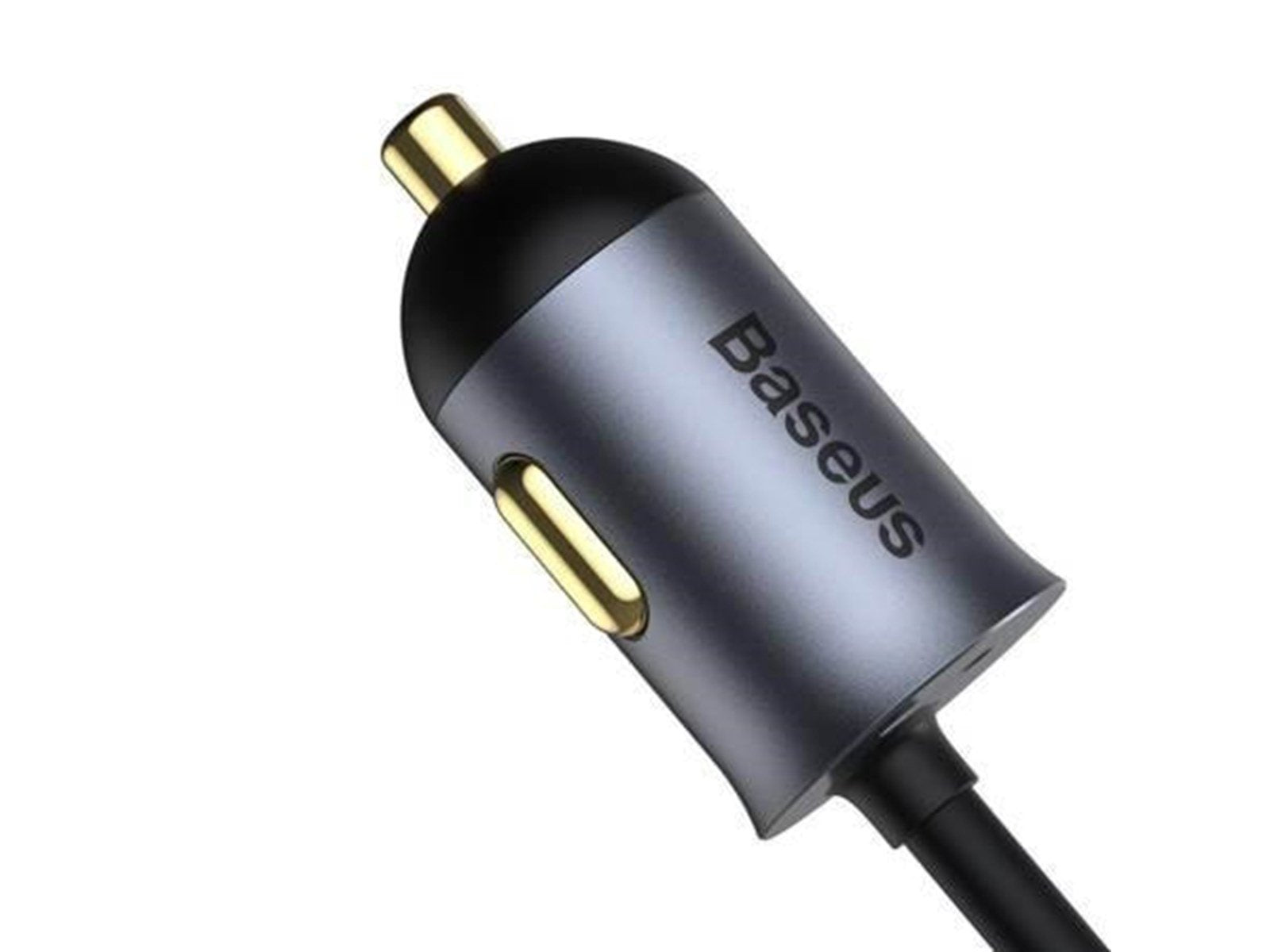 Baseus Car charger  Share Together with extension cord 2x USB 2x USB-C 120W (grey)