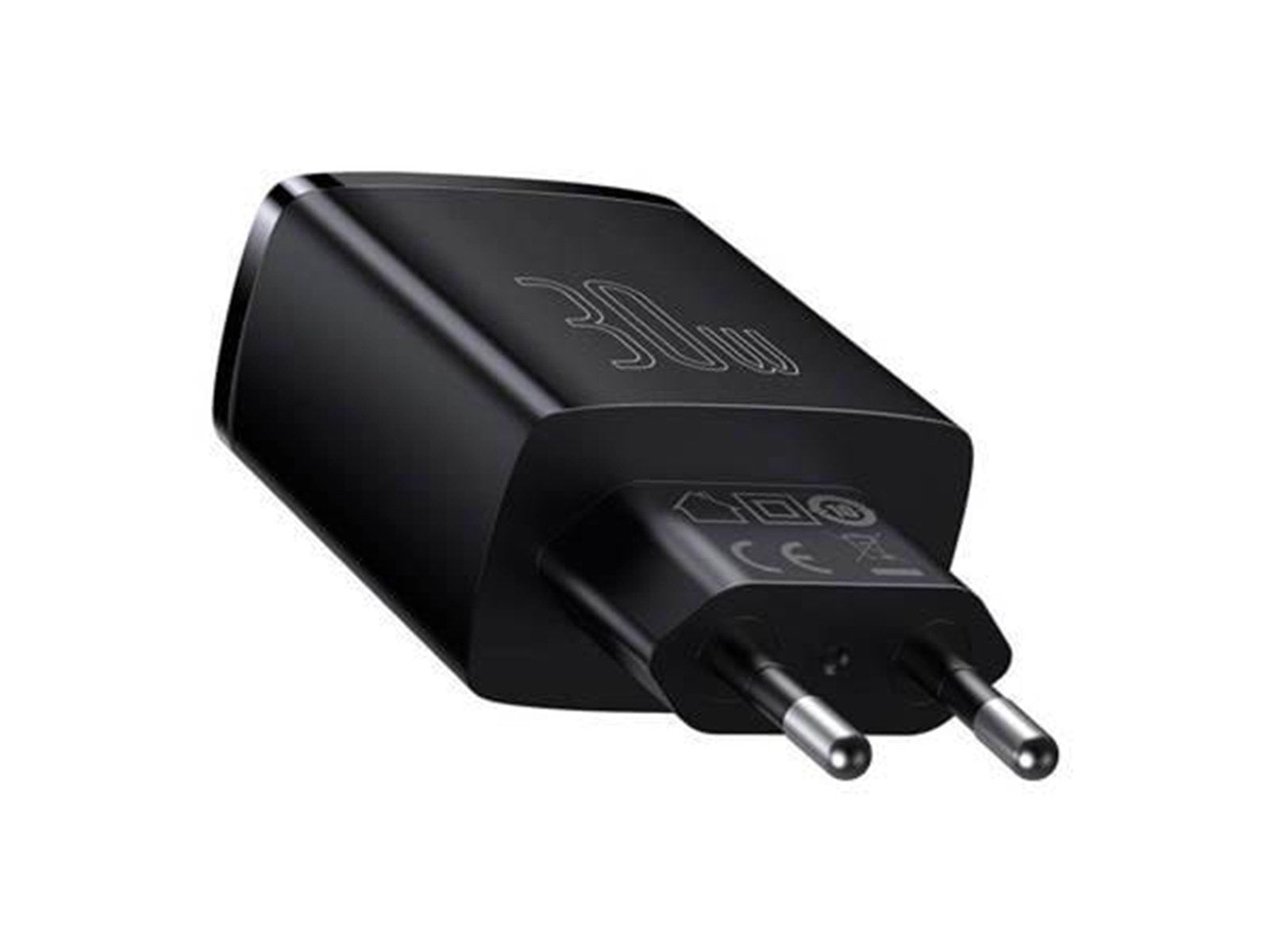 Baseus Charger  Compact Quick Charger 2xUSB USB-C PD 3A 30W - Black