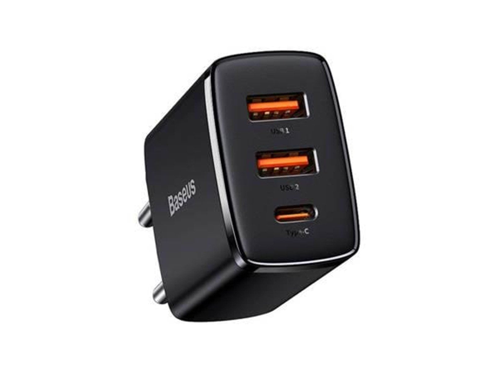 Baseus Charger  Compact Quick Charger 2xUSB USB-C PD 3A 30W - Black