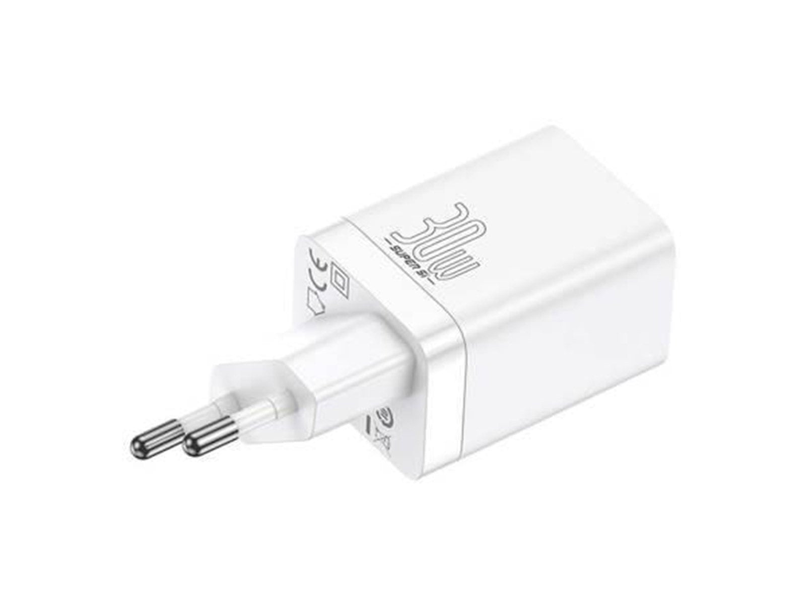 Baseus Super Si Pro Quick Charger USB + USB-C 30W (white)
