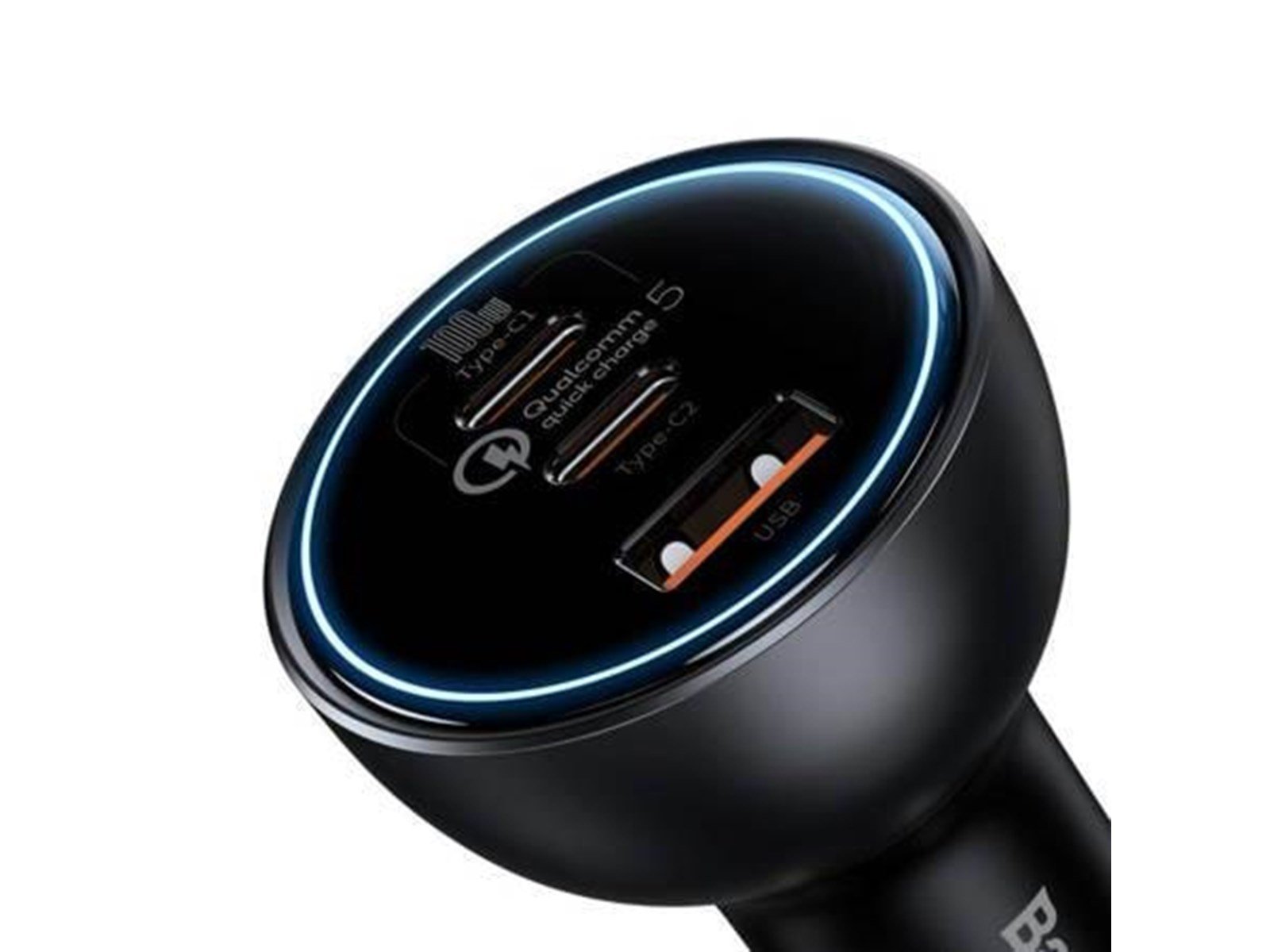 Baseus Car Charger  Qualcomm USB 2x USB-C 160W (Grey)