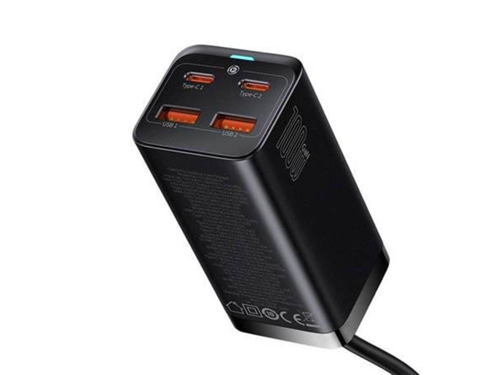 Baseus GaN3 Pro 4 Ports Desktop Charger 2xUSB-C + 2xUSB 100W - Black