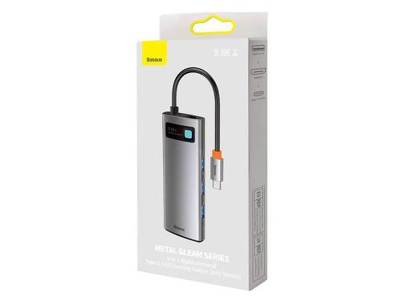 Baseus Adapter 5in1 Hub USB-C to 3x USB 3.0 + HDMI + USB-C PD USB-Hubs - USB 3.0 - 5 - Grau