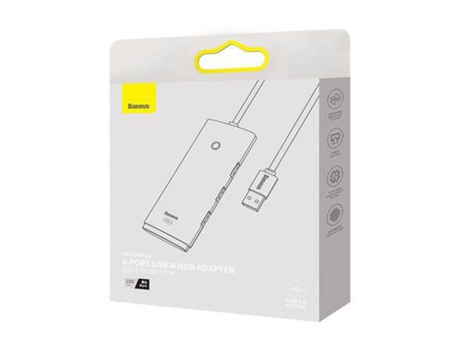 Baseus Hub 4in1 Lite Series USB to 4x USB 3.0 1m (Black) USB-Hubs - USB 3.0 - 4 - Schwarz