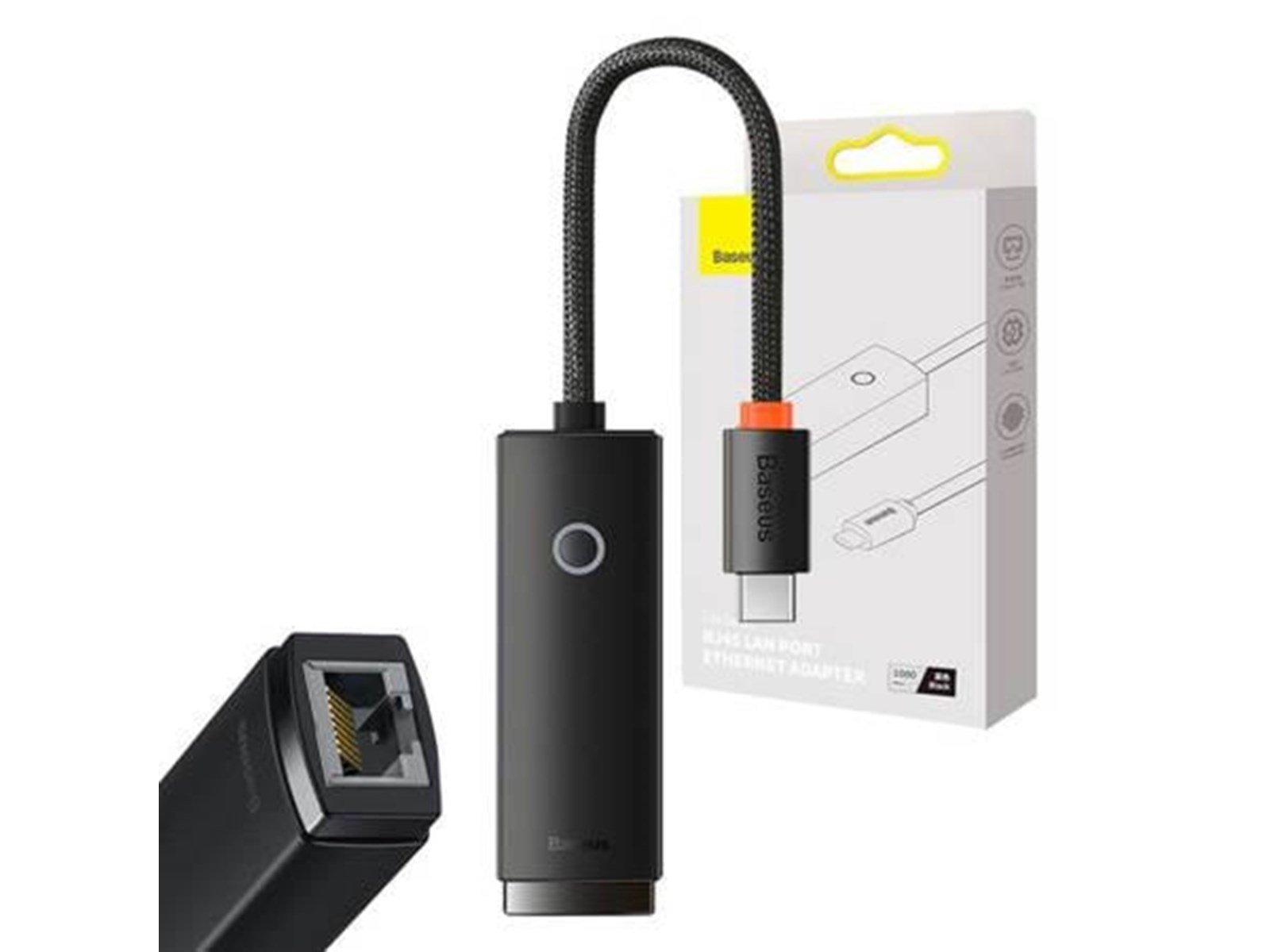 Baseus Network adapter  Lite Series USB-C to RJ45 (black)