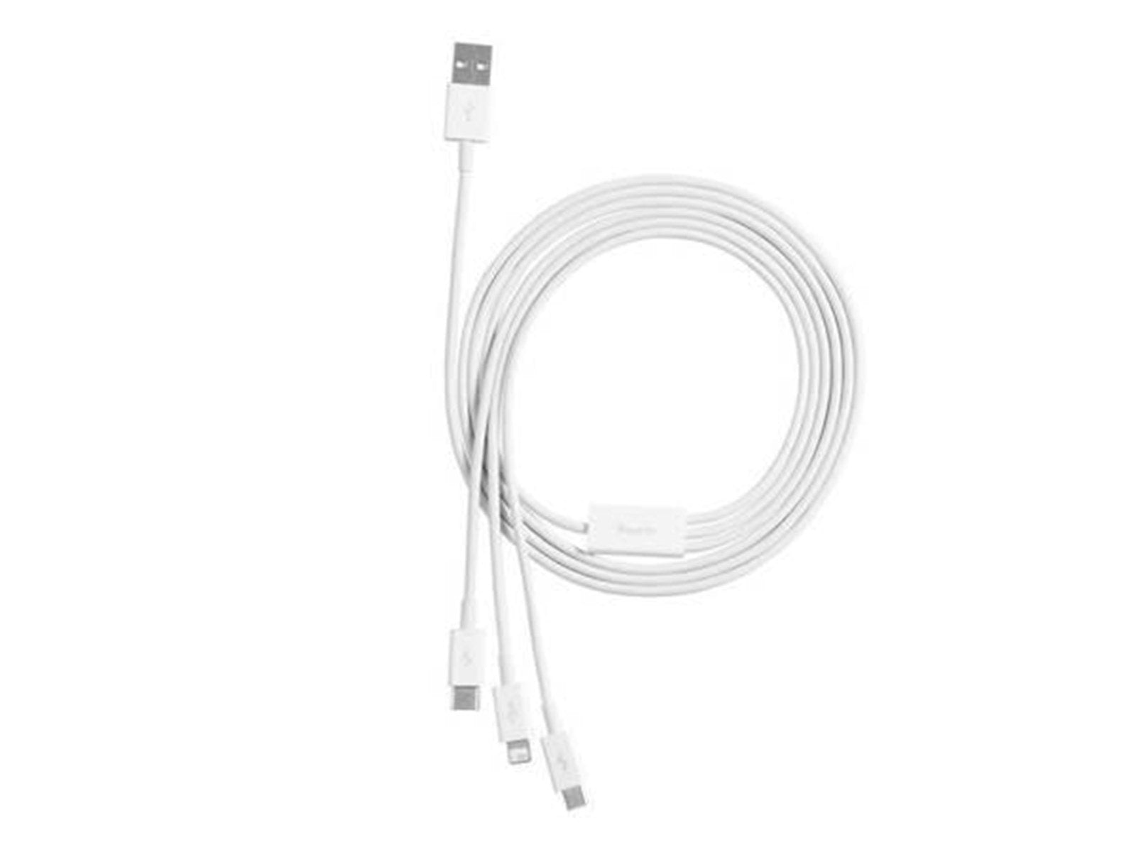 Baseus Quick Charge USB to M+L+C  Superior Data 3.5A 0.5m (White)