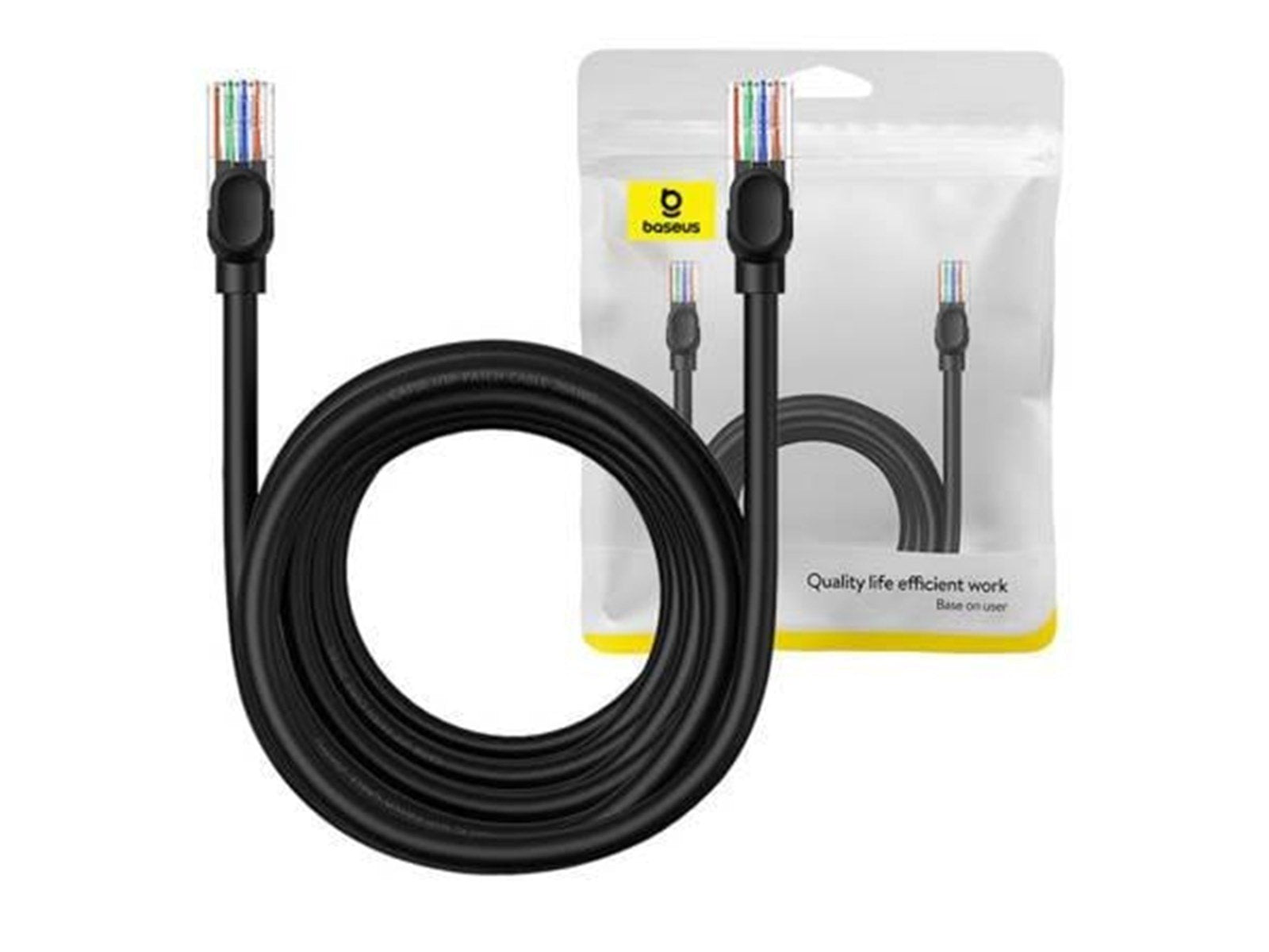 Baseus Ethernet CAT5 8m network cable (black) - Schwarz - 8 meter