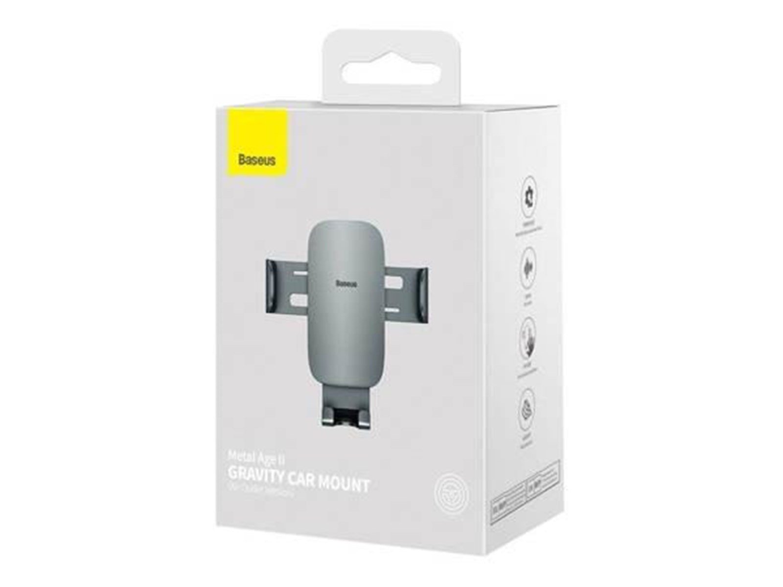 Baseus Metal Age II Gravitational Car Holder on ventilation grid (gray)