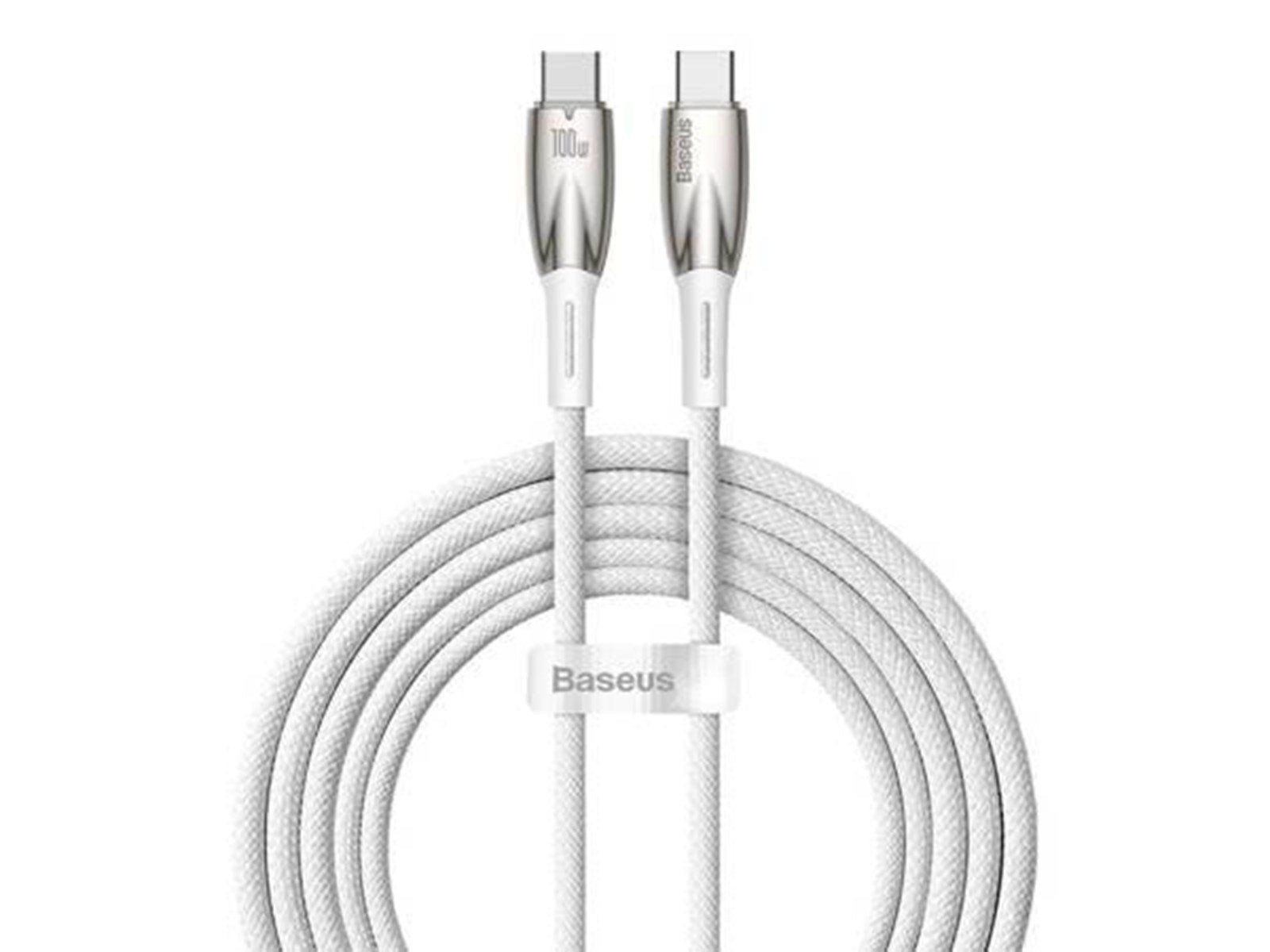 Baseus USB-C cable for USB-C  Glimmer Series 100W 2m (White)