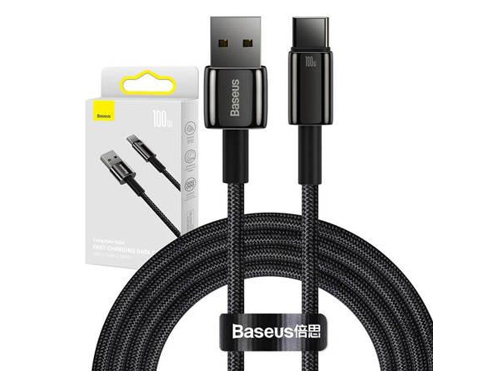 Baseus Tungsten Gold Cable USB to USB-C 100W 2m (black)