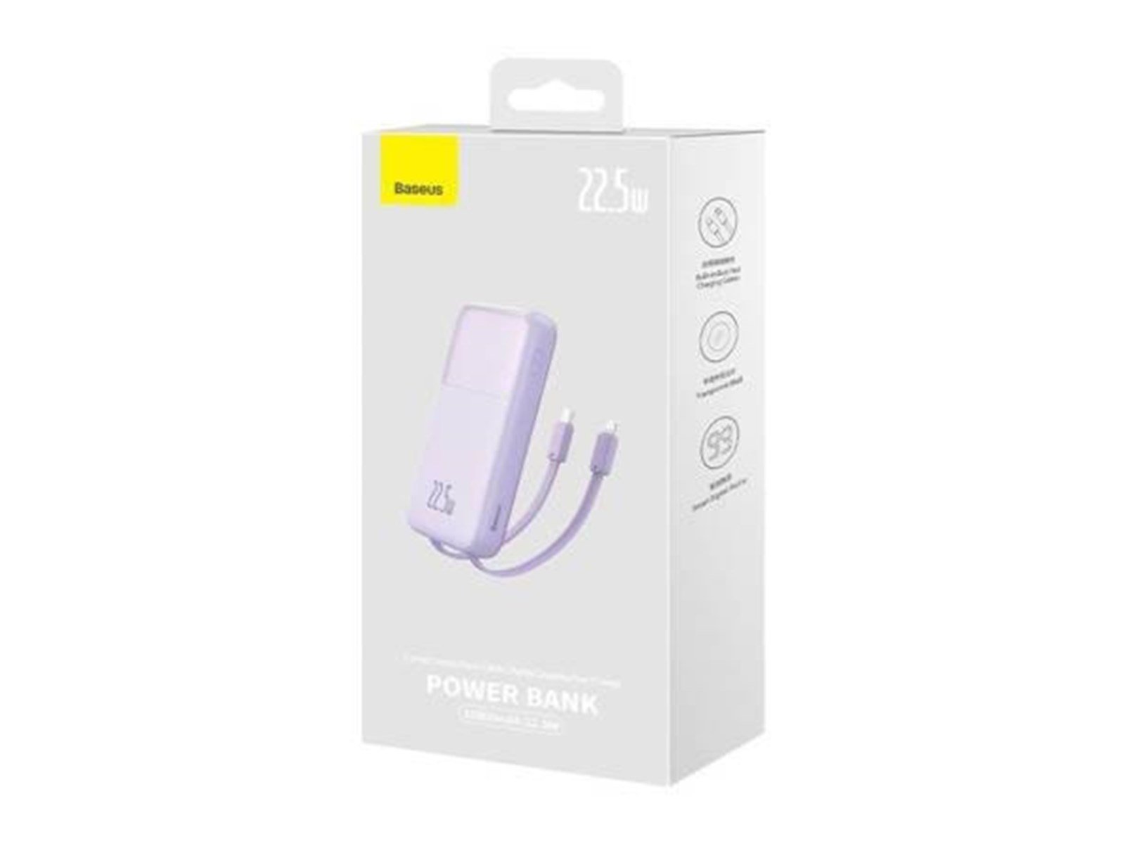 Baseus Powerbank Comet with USB to USB-C cable 10000mAh 22.5W (purple) Powerbank (Akku) - Purple - 10000 mAh