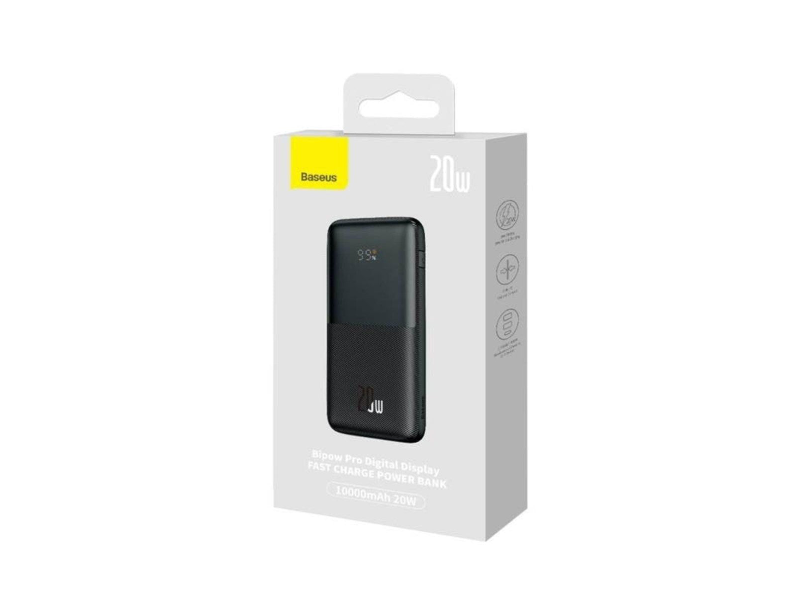 Baseus Bipow Pro 10000mAh 2xUSB USB-C 20W (black) Powerbank (Akku) - schwarz - 10000 mAh