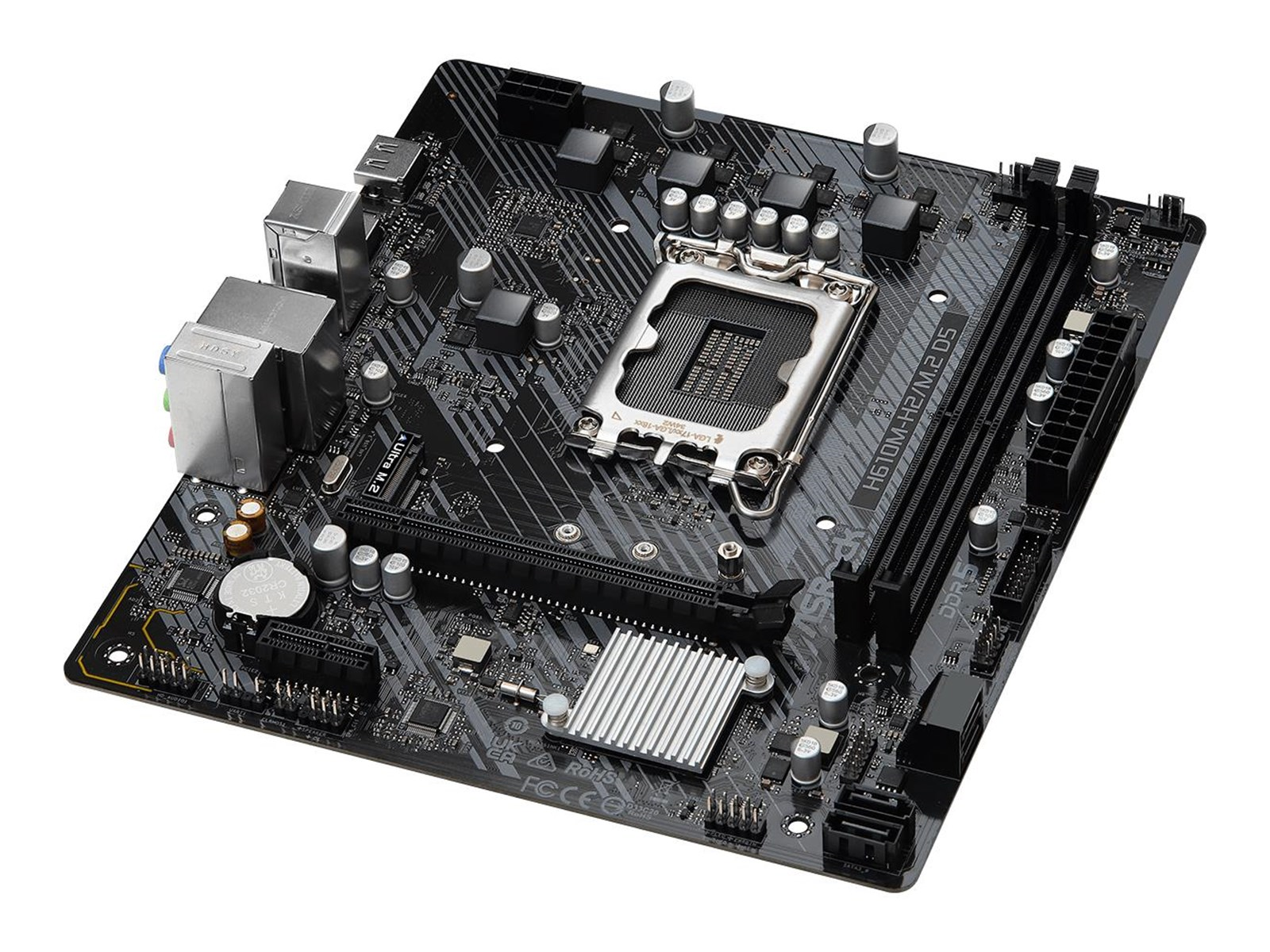 ASRock H610M-H2/M.2 D5 Mainboard - Intel H610 - Intel LGA1700 socket - DDR5 RAM - Micro-ATX