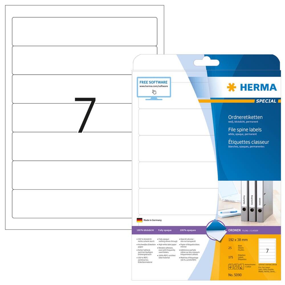 HERMA Ordneretiketten 5090 weiß - 175 Stück