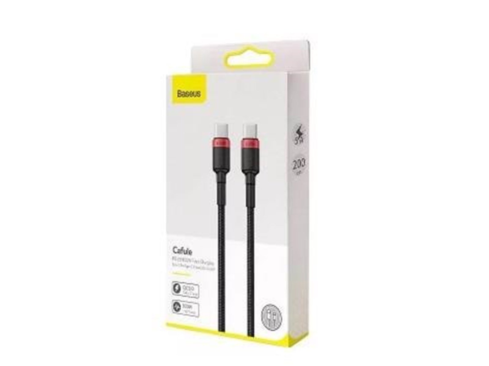 Baseus USB-C - USB-C PD QC cable 100W 5A 480Mb/s 2m - black and red