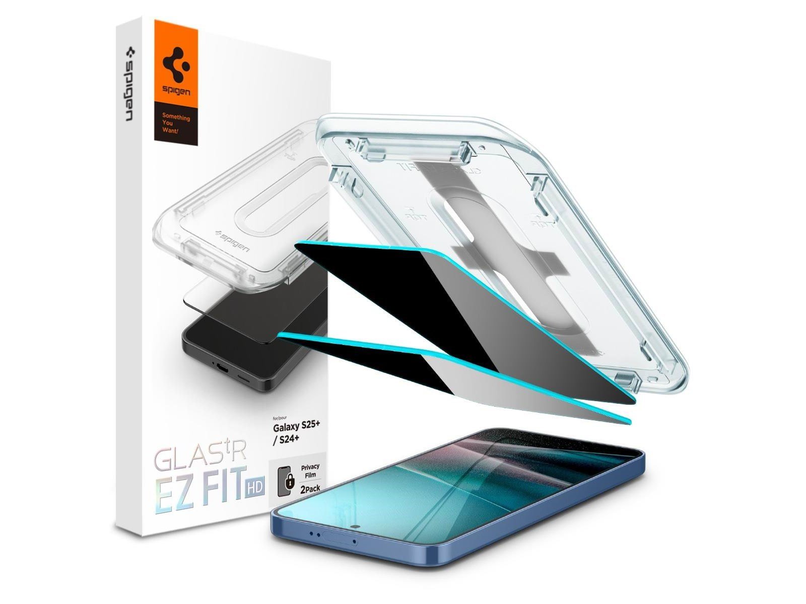 Spigen Glass tR EZ Fit HD (Privacy) 2 Pack - Samsung Galaxy S25/S24