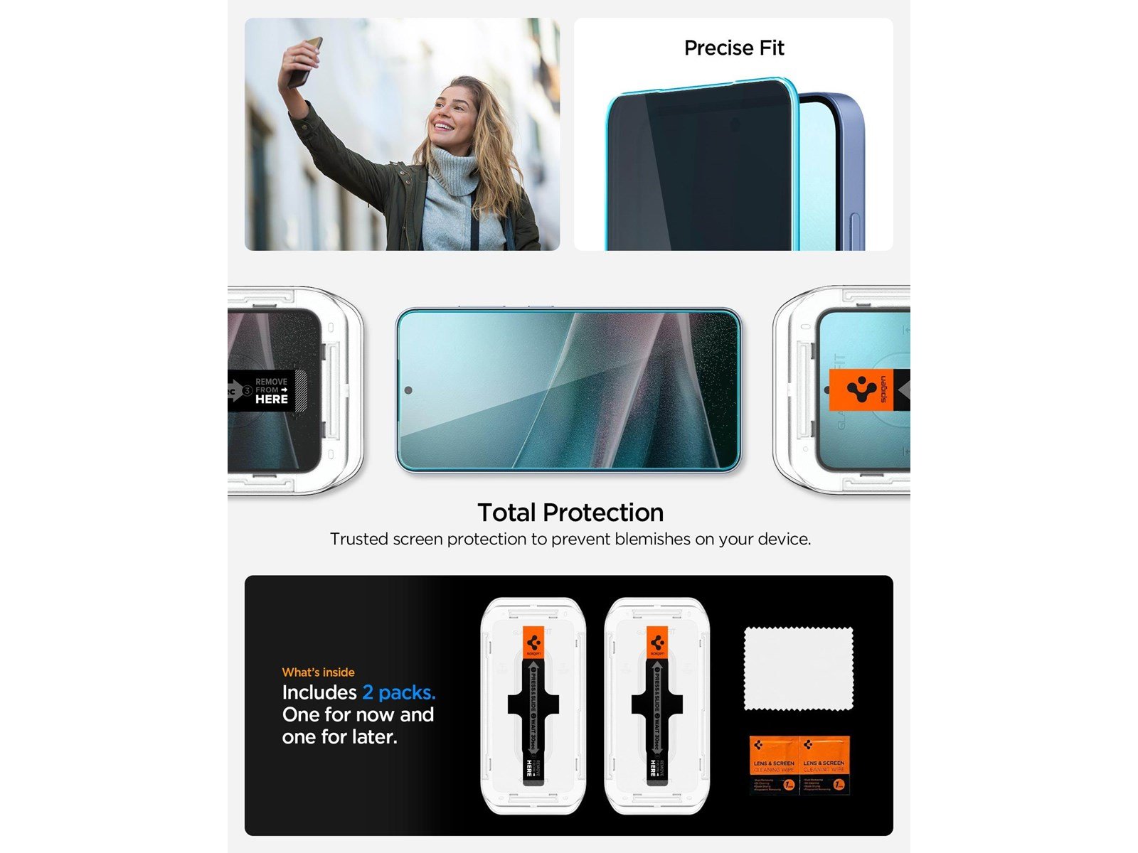 Spigen Glass tR EZ Fit HD (Privacy) 2 Pack - Samsung Galaxy S25/S24