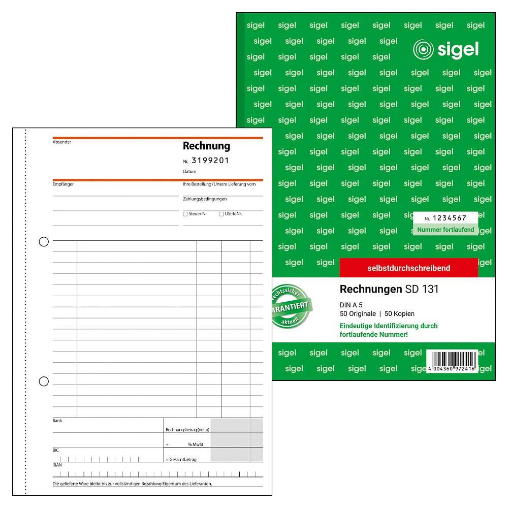sigel Rechnung SD131 mit fortlaufenden Nummern