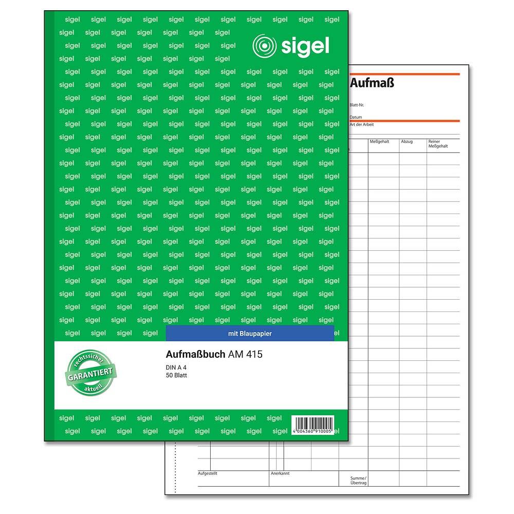 sigel Aufmaßbuch Formularbuch AM415 - 1 x 50 Blatt