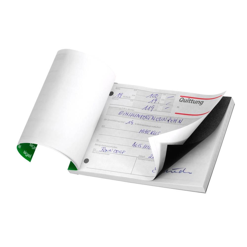 sigel Quittung, MwSt. separat ausgewiesen Formularbuch QU625