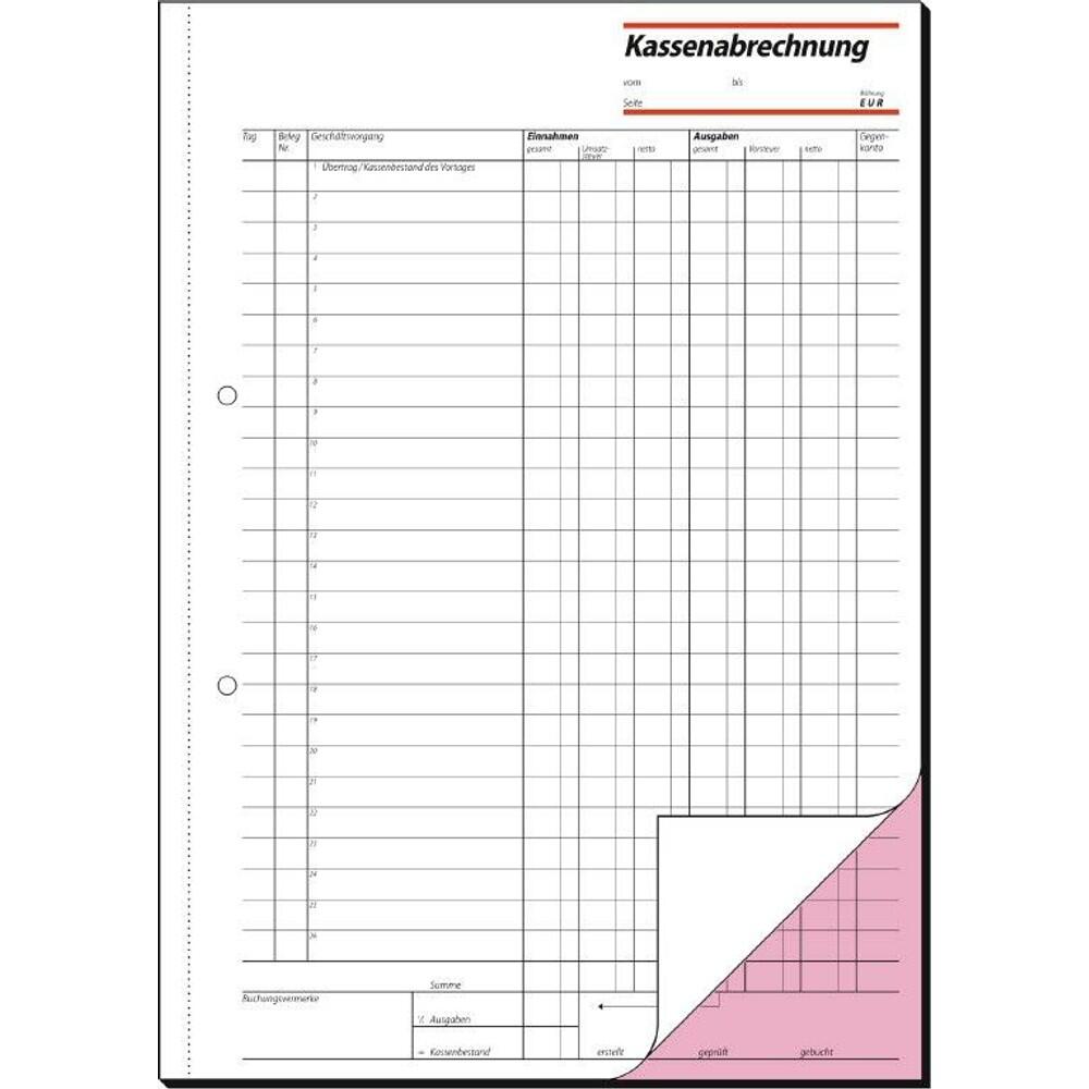 sigel Kassenabrechnung Formularbuch KG425 - 2 x 50 Blatt