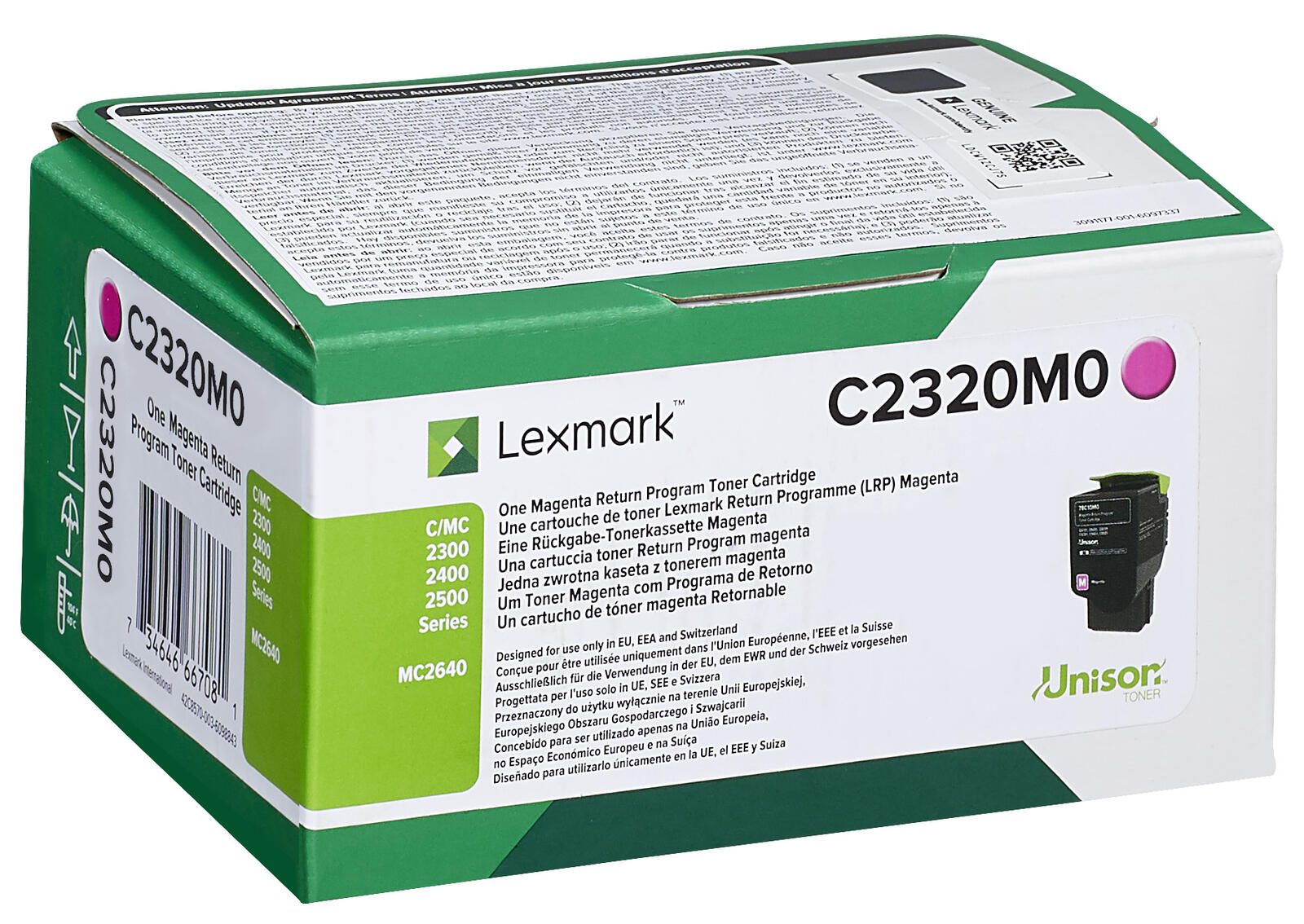 Lexmark Original Toner - magenta (C2320M0) für C2325dw, C2425dw, C2535dw, MC2325adw, MC2425adw, MC2535adwe