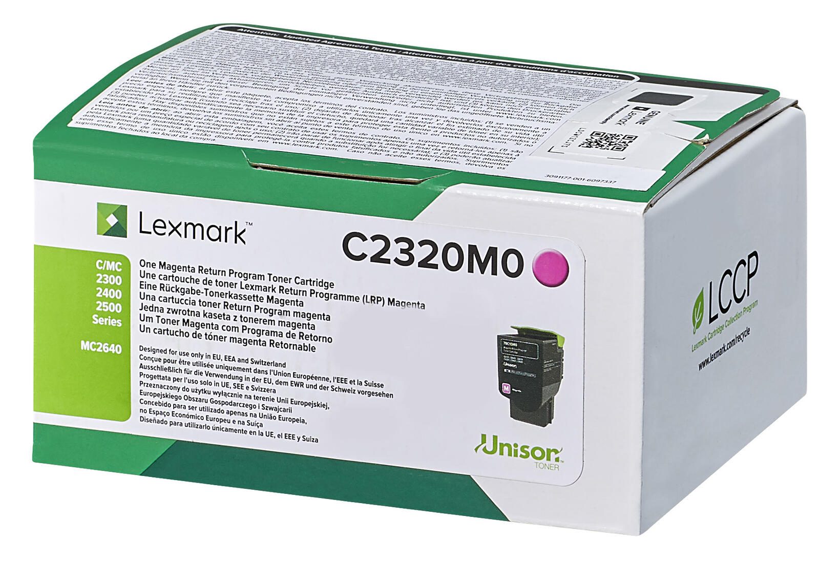 Lexmark Original Toner - magenta (C2320M0) für C2325dw, C2425dw, C2535dw, MC2325adw, MC2425adw, MC2535adwe