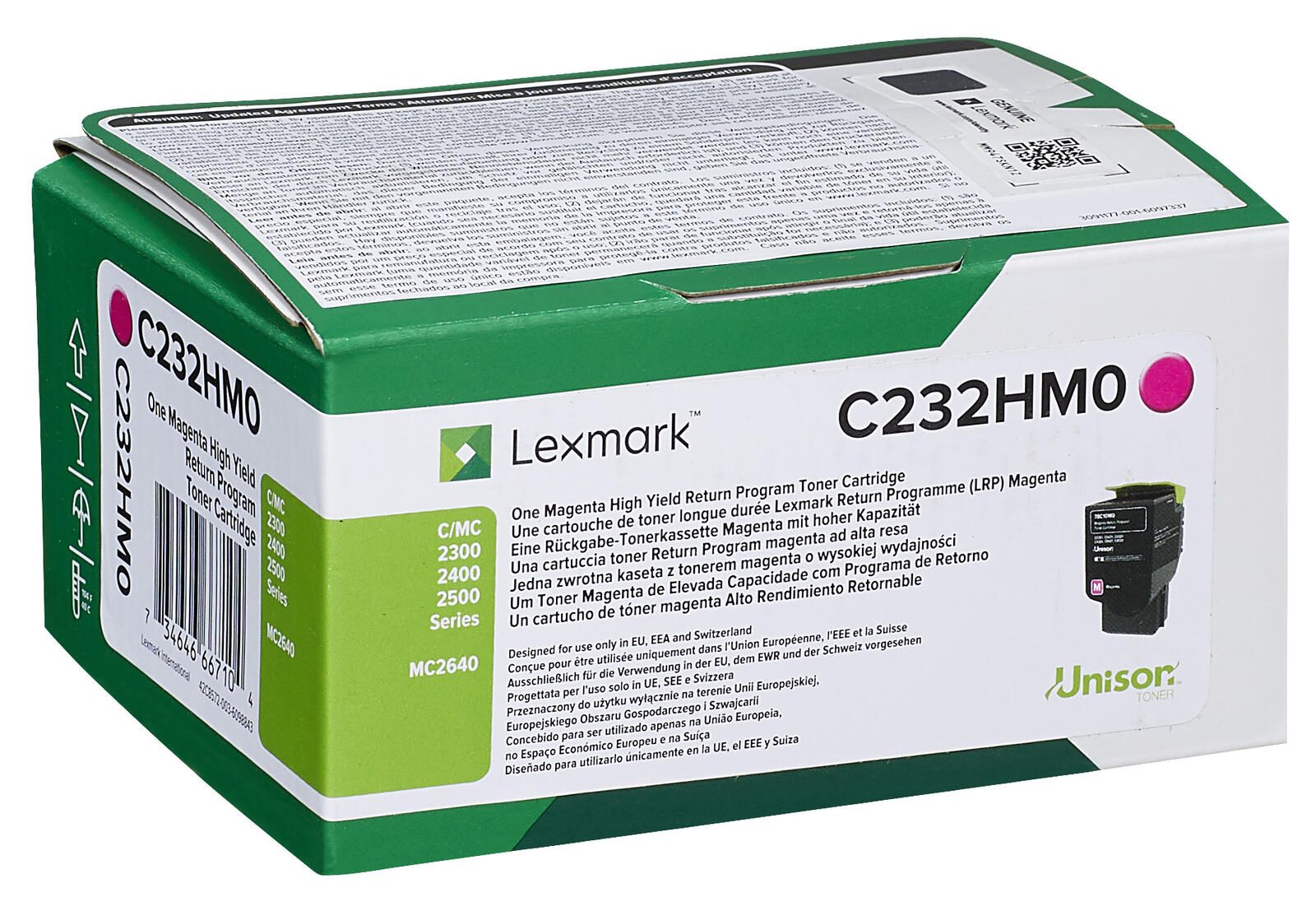 Lexmark Original Toner - magenta (C232HM0) für C2325dw, C2425dw, C2535dw, MC2325adw, MC2425adw, MC2535adwe