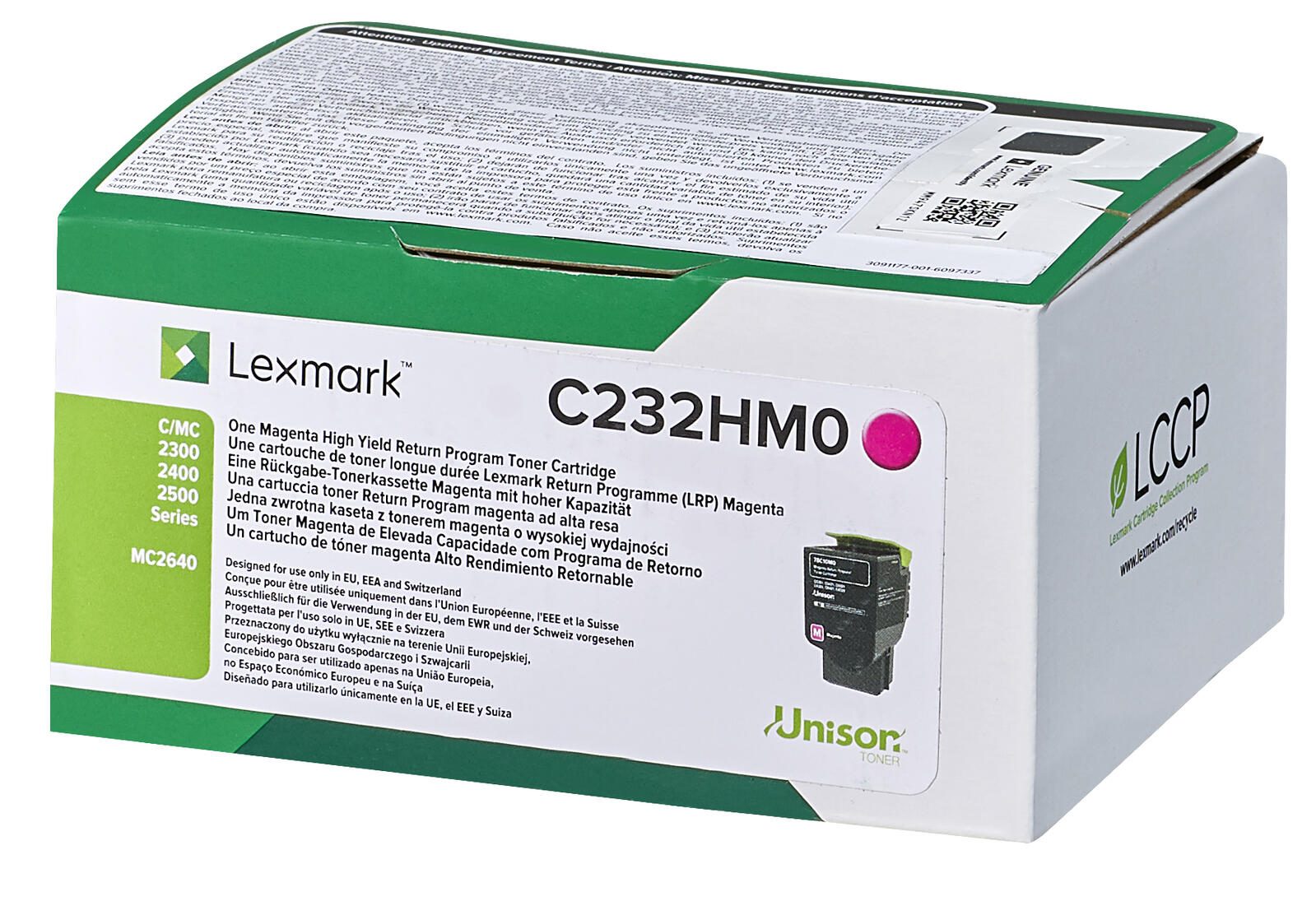 Lexmark Original Toner - magenta (C232HM0) für C2325dw, C2425dw, C2535dw, MC2325adw, MC2425adw, MC2535adwe