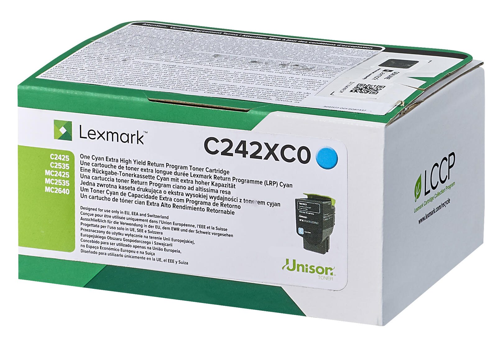 Lexmark Original Toner cyan 3.500 Seiten (C242XC0) für C2425dw, C2535dw, MC2425adw, MC2535adwe, MC2640adwe