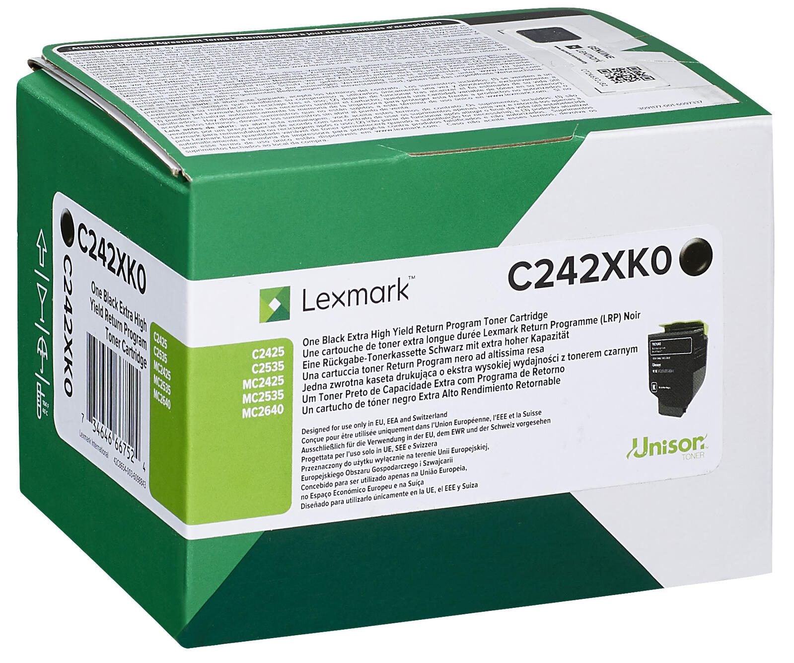 Lexmark Original Toner schwarz 6.000 Seiten (C242XK0) für C2425dw, C2535dw, MC2425adw, MC2535adwe, MC2640adwe