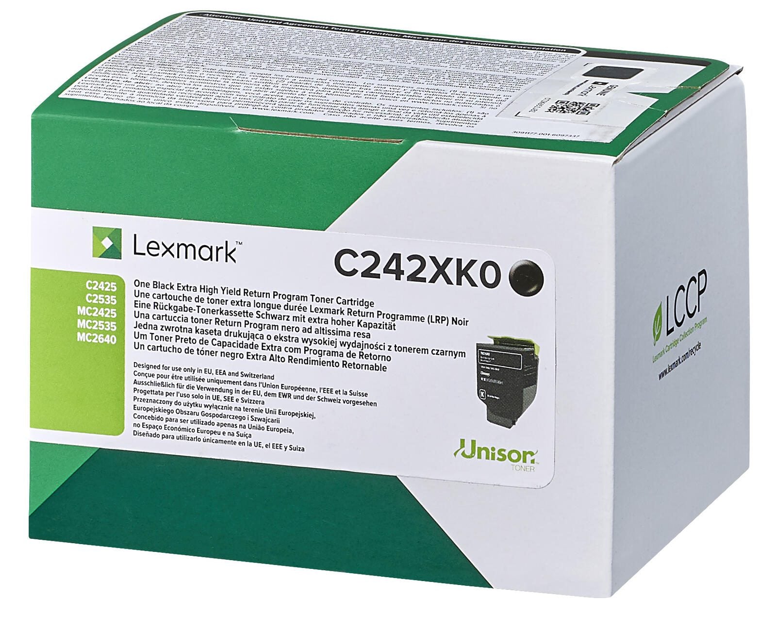 Lexmark Original Toner schwarz 6.000 Seiten (C242XK0) für C2425dw, C2535dw, MC2425adw, MC2535adwe, MC2640adwe