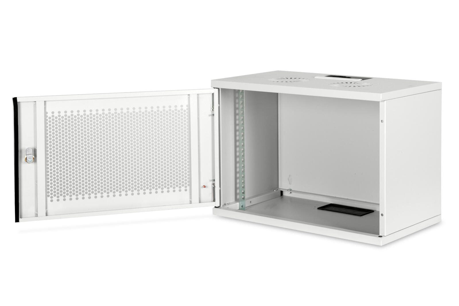 Digitus 7HE 19'-Wandgehäuse SOHO unmontiert perforierte Fronttür RAL 7035 grau