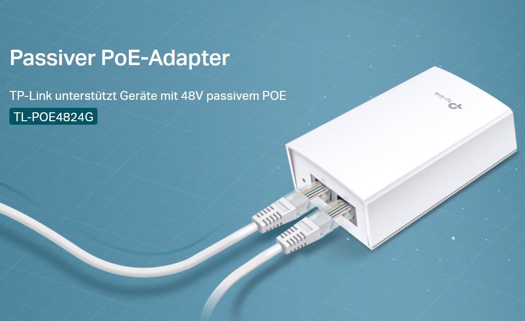 TP-Link TL-POE4824G - Power Injector PoE-Adapter 48V 24W passives PoE