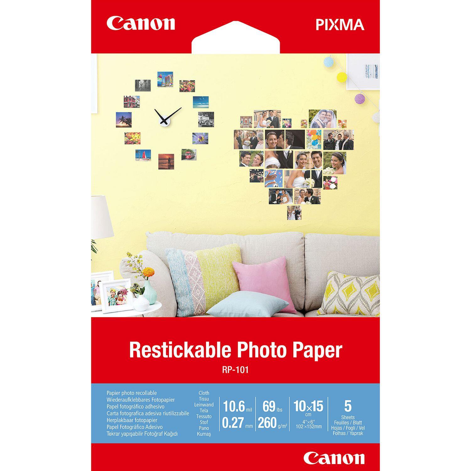 Canon RP-101 Wiederaufklebbare Foto-Sticker 100x150mm 260 g/m² - 5 Blatt