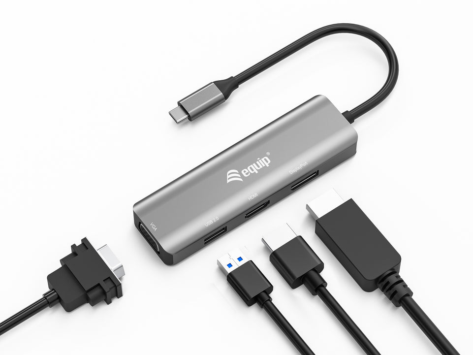 Adaptateur d'équipement USB-C -&gt; HDMI/DisplayPort/VGA 4K/1080P/60Hz gr