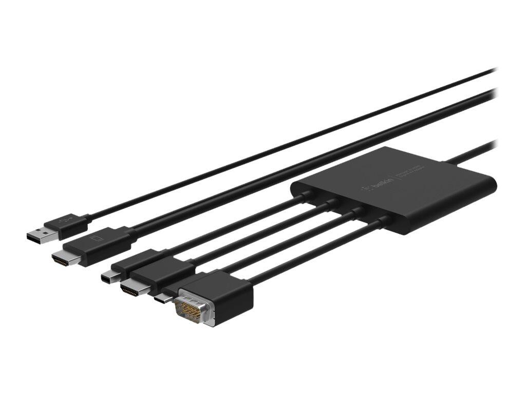 Belkin Digitaler Multiport Adapter mit Mini-Displayport, HDMI, USB-C und VGA auf HDMI (B2B166)