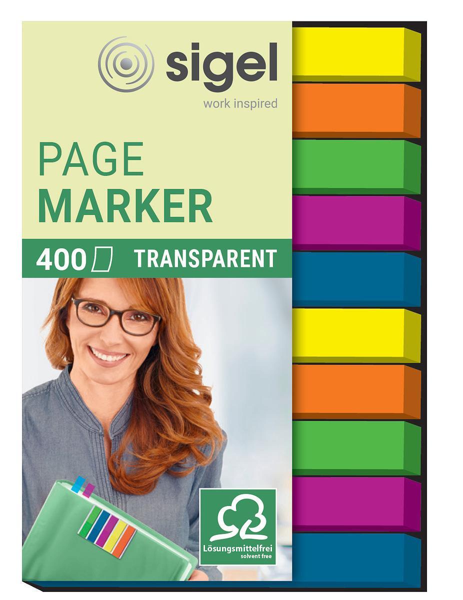 sigel transparente Haftmarker - 6 x 50mm - 400 Blatt