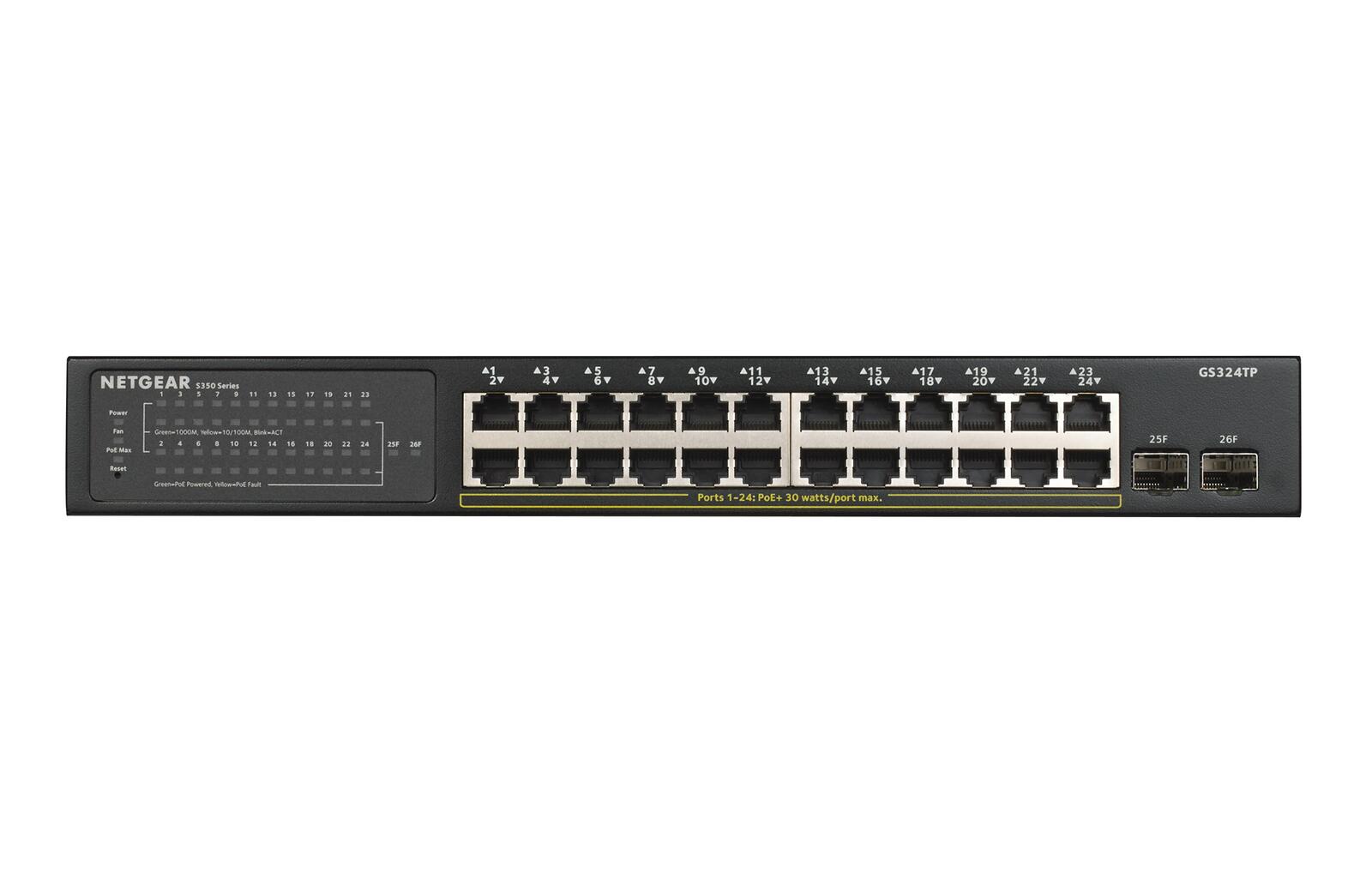 Netgear GS324TP 24-Port Gigabit Ethernet PoE+ Smart Managed Pro Switch mit 2 SFP-Ports