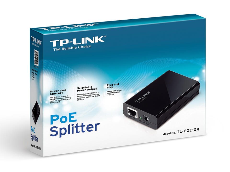 TP-LINK TL-POE10R PoE-Splitter, schwarz