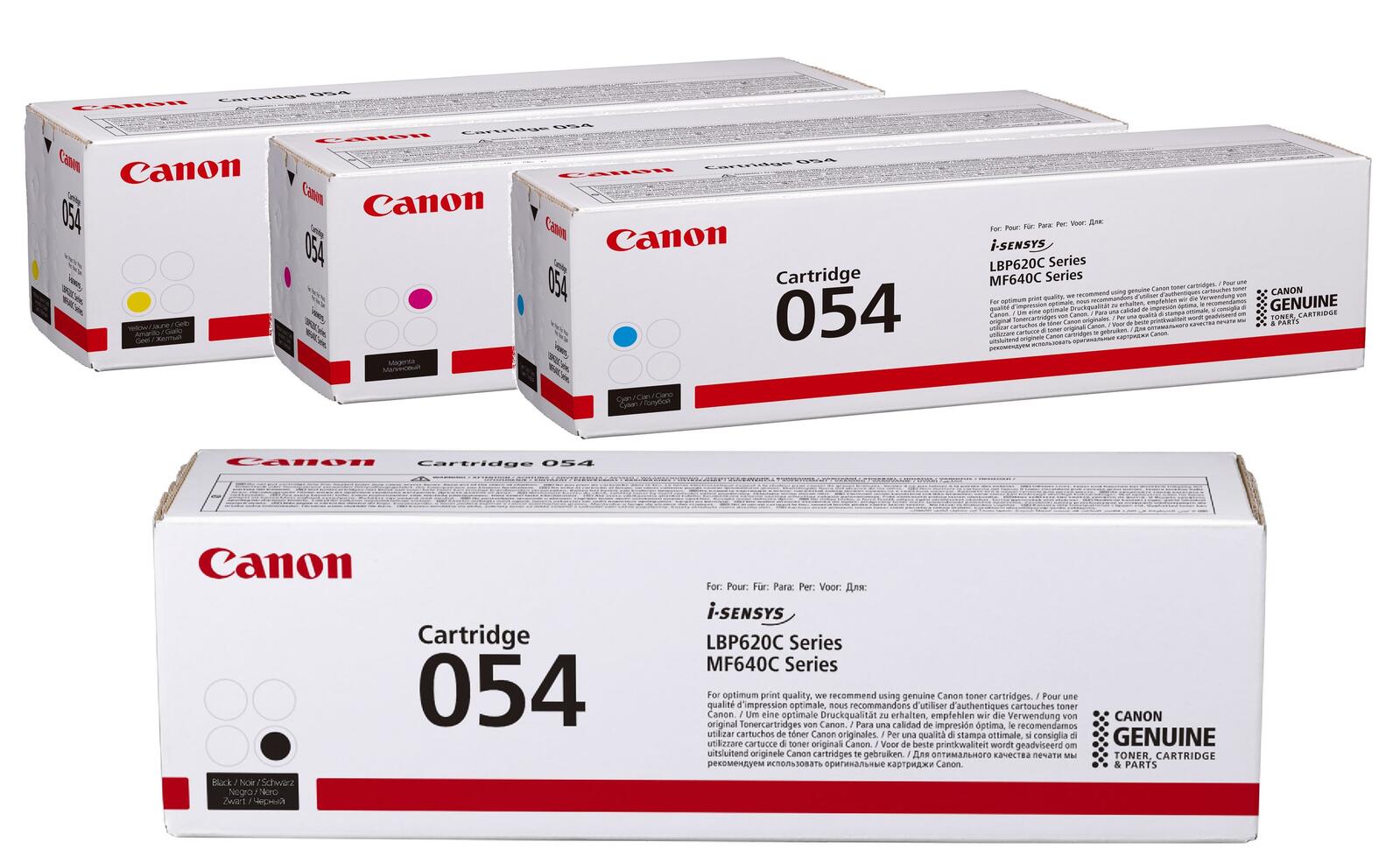 Canon Original 054 4er Multipack Toner - schwarz 1.500 Seiten, cyan, magenta, gelb je 1.200 Seiten