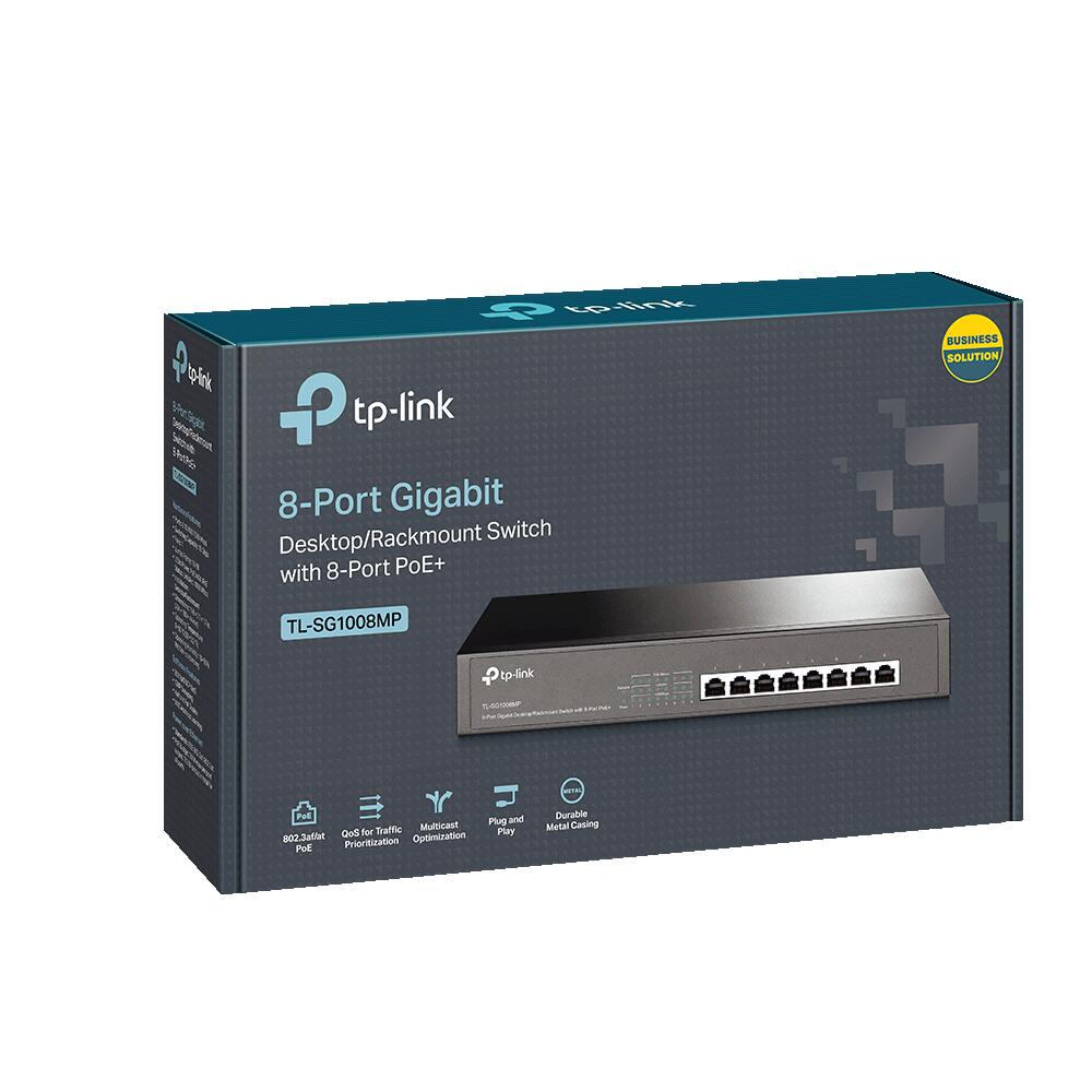 TP-Link TL-SG1008MP V2 8-Port Gigabit Desktop/Rackmount Switch mit 8-Port PoE+