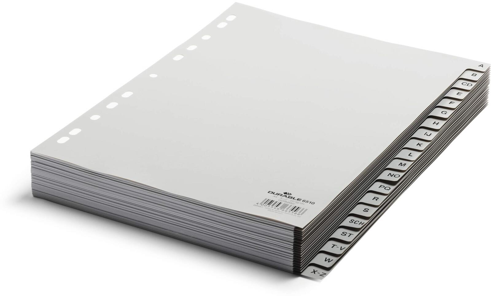 DURABLE A-Z Ordnerregister A4 - 20-teilig - grau