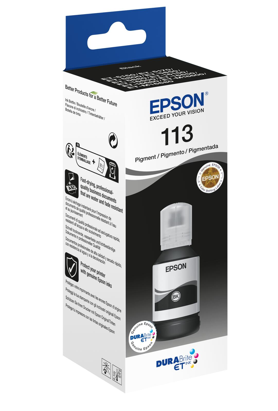 Epson Original EcoTank 113 Nachfülltinte - schwarz (C13T06B140)