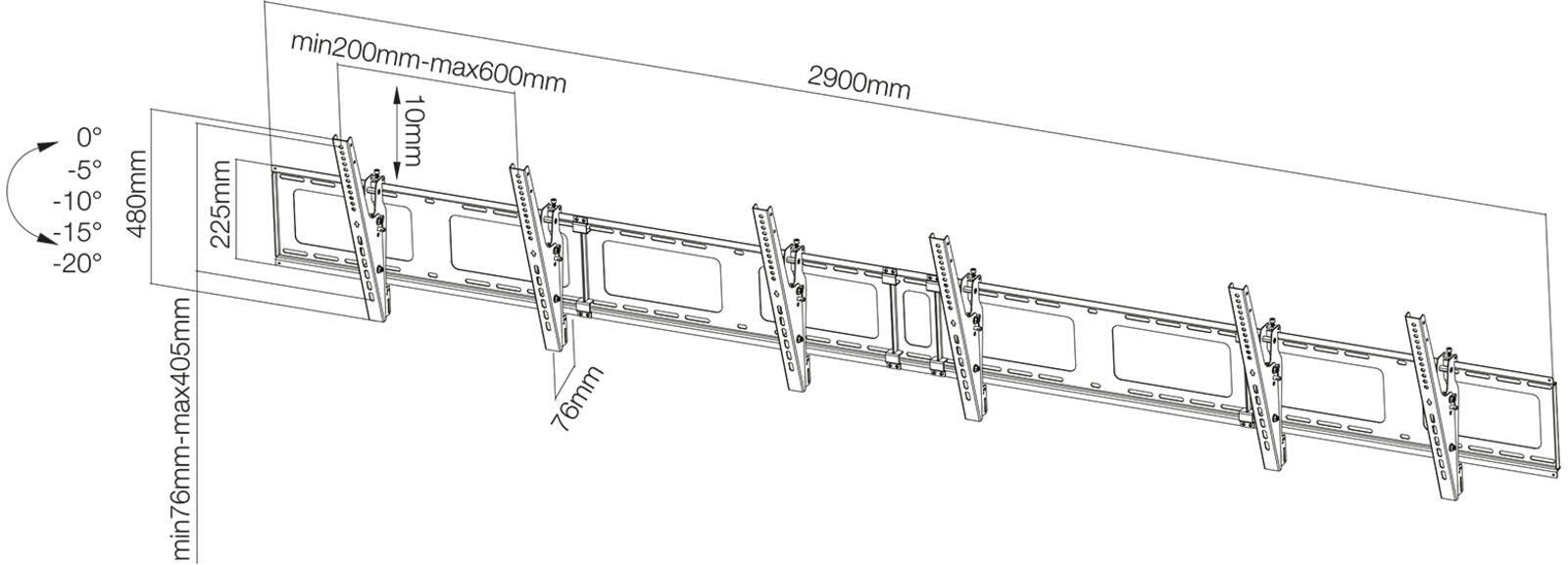 Neomounts NS-WMB300BLACK Menuboard dreifach Display Wandhalterung