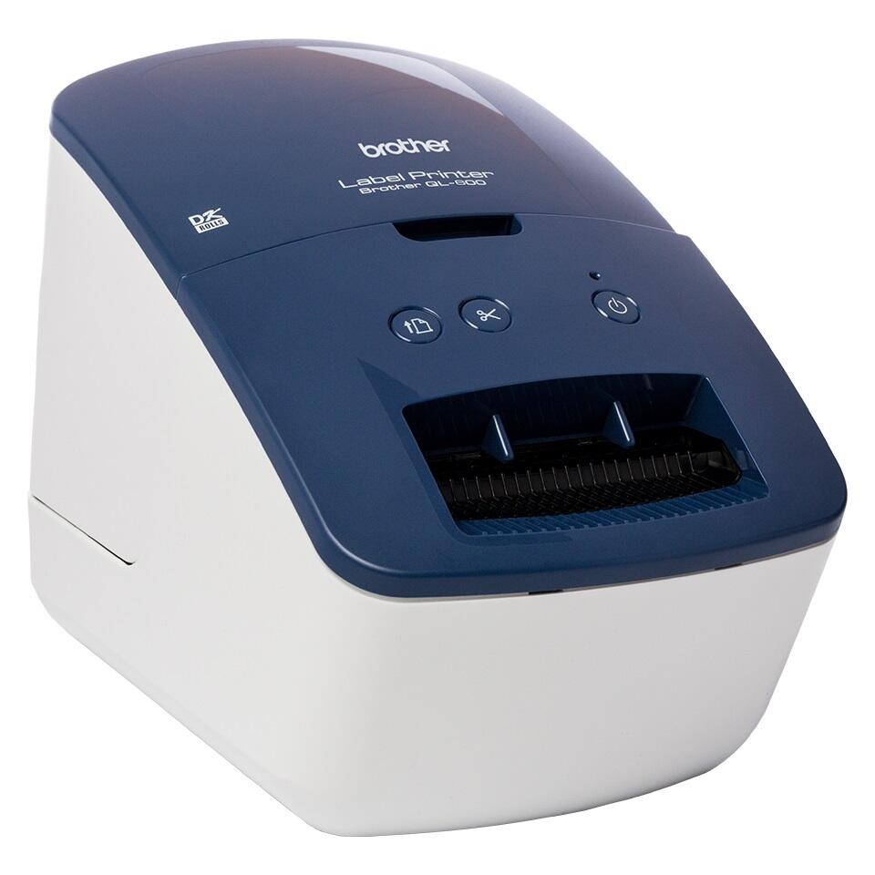 Brother QL-600B Professioneller Etikettendrucker für Einzel- und Endlosetiketten (Blau)