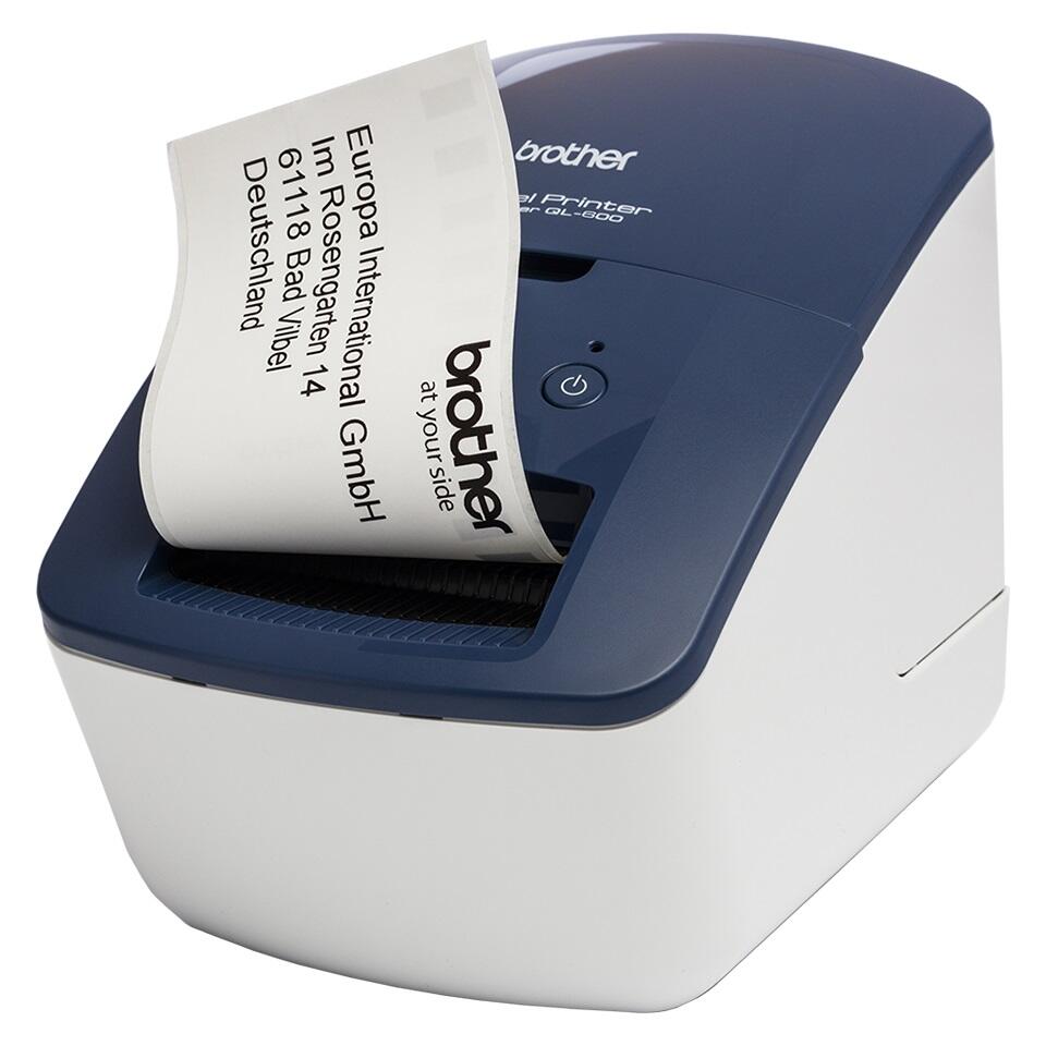 Brother QL-600B Professioneller Etikettendrucker für Einzel- und Endlosetiketten (Blau)