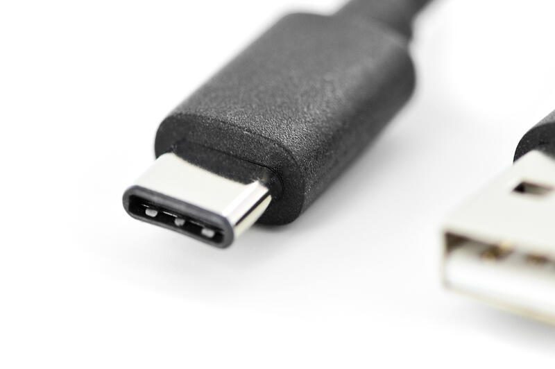 DIGITUS USB Type-C Verbindungskabel, Typ C auf A 480MB, 2.0 Version, schwarz